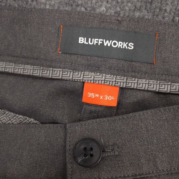 Bluffworks Gramercy Dress Pants Mens 35X30 Gray Performance Traveler Commuter - Picture 10 of 11